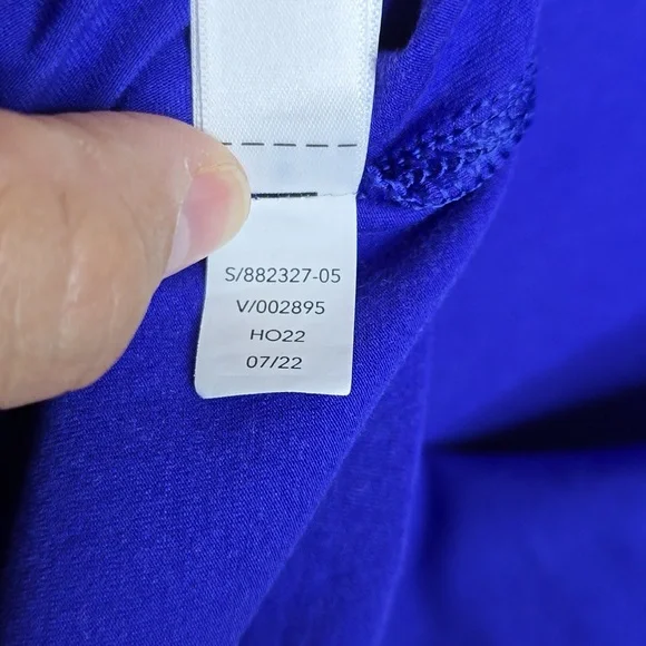 Athleta Outbound Mock Neck Blue Purple Cotton Blend Top Size XL - Picture 8 of 8